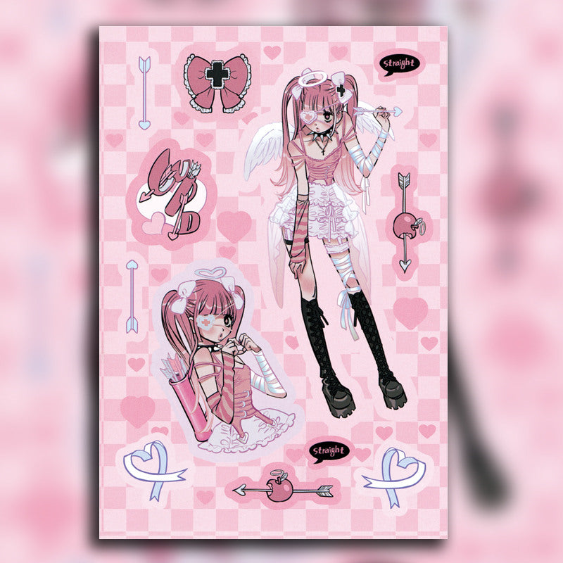 6 Sheets Y2K Style Graffiti Stickers DIY Stationery Computer Student Stationery