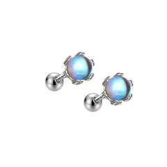 925 Silver Moonstone Screw Earrings & Jewelry for Women