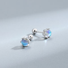 925 Silver Moonstone Screw Earrings & Jewelry for Women