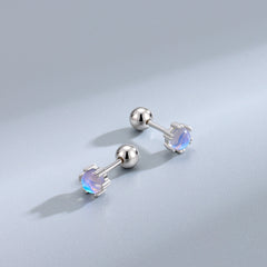 925 Silver Moonstone Screw Earrings & Jewelry for Women
