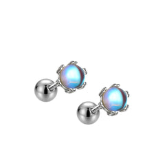 925 Silver Moonstone Screw Earrings & Jewelry for Women
