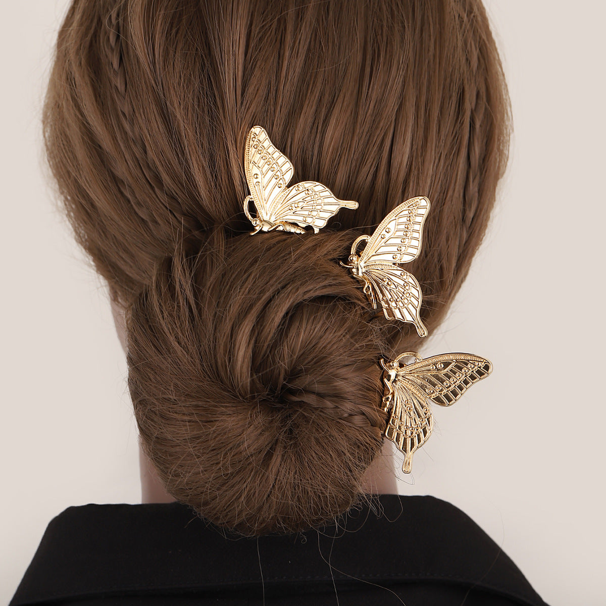 Butterfly Shape Hair Comb Golden Hair Insert Comb Alloy Hair Accessories