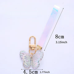 Colorful Crystal Butterfly Keychain Acrylic 3D Butterfly Pendant Bag Accessory