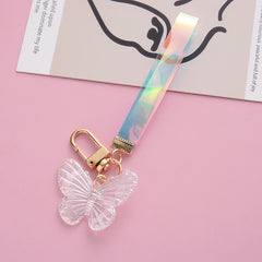 Colorful Crystal Butterfly Keychain Acrylic 3D Butterfly Pendant Bag Accessory