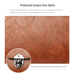 Stylish PU Leather Shoulder Bag Retro Portable Handbag Zipper Large Capacity