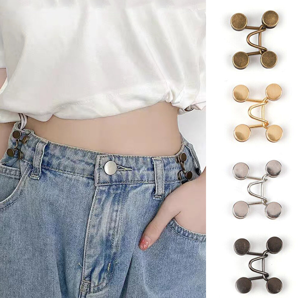 Invisible Waist Button Metal for Jeans No Sewing Waist Adjustment