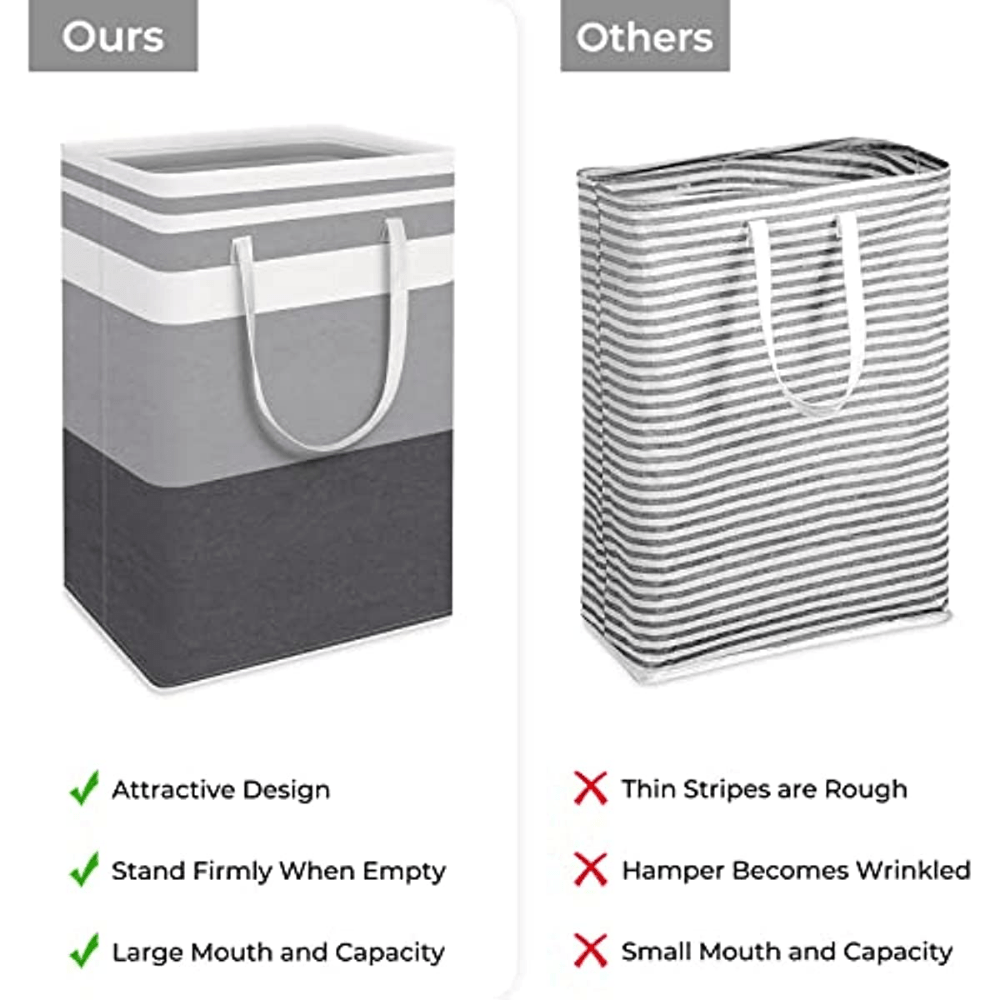 Large Waterproof Laundry Basket Collapsible Tall Clothes Hamper