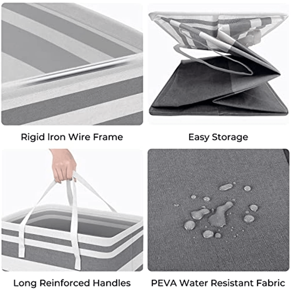 Large Waterproof Laundry Basket Collapsible Tall Clothes Hamper