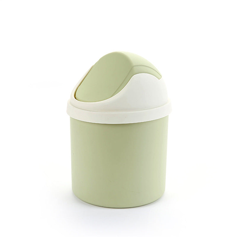 Mini Flip Top Desktop Trash Can Plastic Waste Paper Basket