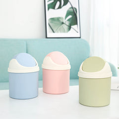 Mini Flip Top Desktop Trash Can Plastic Waste Paper Basket
