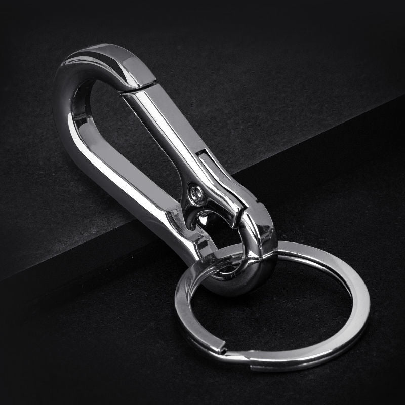 3pcs Stainless Steel Gourd Buckle Keychain Men Waist Belt Clip Anti-lost