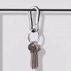 3pcs Stainless Steel Gourd Buckle Keychain Men Waist Belt Clip Anti-lost