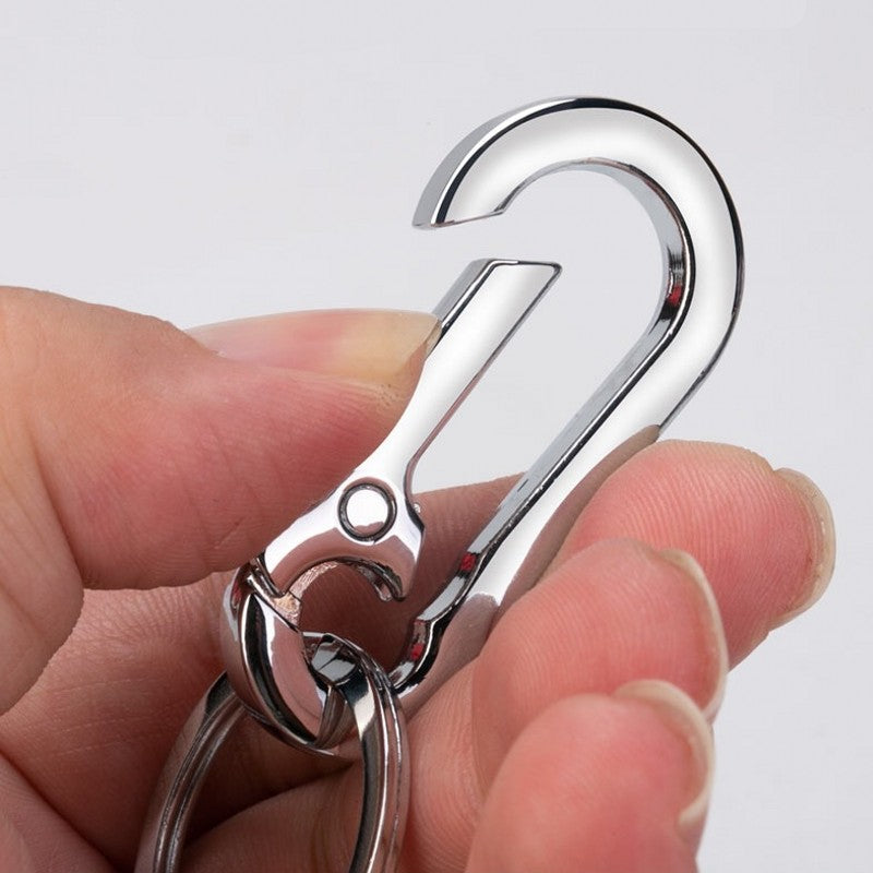 3pcs Stainless Steel Gourd Buckle Keychain Men Waist Belt Clip Anti-lost