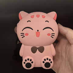 Cartoon Cat Bracelet Keychain Animal Key Ring Purse Bag Backpack Car Key Charm