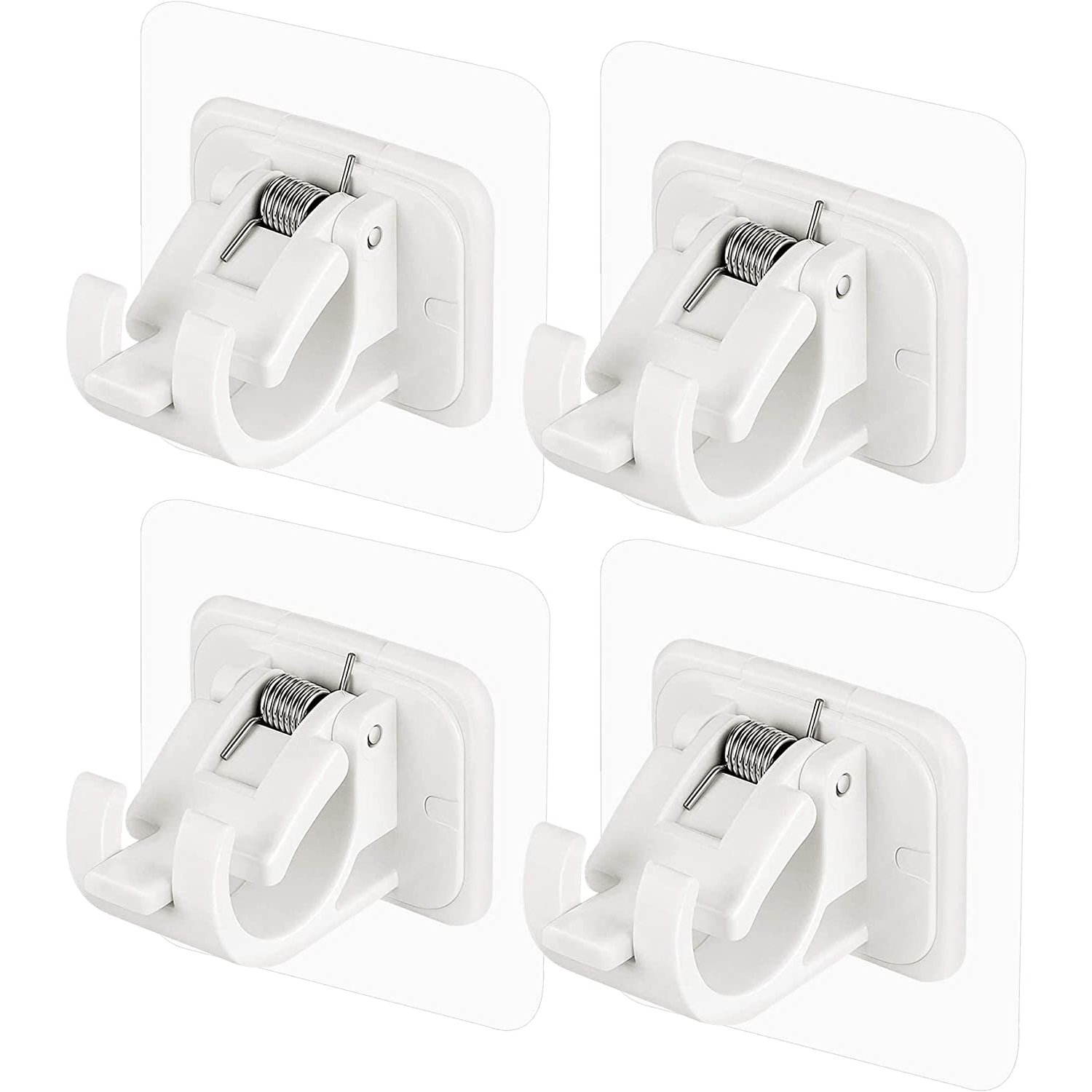 No Drill Curtain Rod Holders, Set of 8, Self-Adhesive Hooks