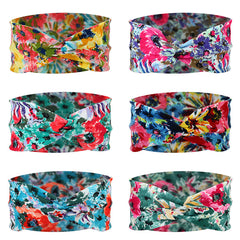 Flower Printed Headband Yoga Sweat Absorption Hairband