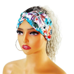Flower Printed Headband Yoga Sweat Absorption Hairband
