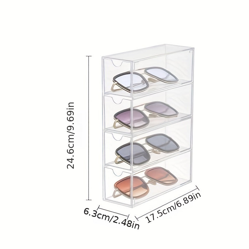 Clear Eyeglasses Storage Box Acrylic Glasses Storage Rack Dustproof Organizer