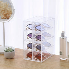 Clear Eyeglasses Storage Box Acrylic Glasses Storage Rack Dustproof Organizer