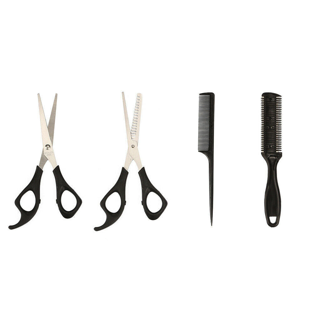 4Pcs Barber Hairdressing Set Scissors Thinning Shears Comb Styling Tools