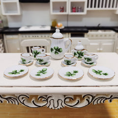 15pcs Mini Ceramic Tea Set 1 12 Flower Pattern Kitchen Porcelain Set