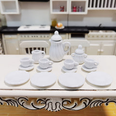 15pcs Mini Ceramic Tea Set 1 12 Flower Pattern Kitchen Porcelain Set