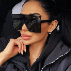 Y2K Oversized Square Sunglasses Mirror Lens UV400