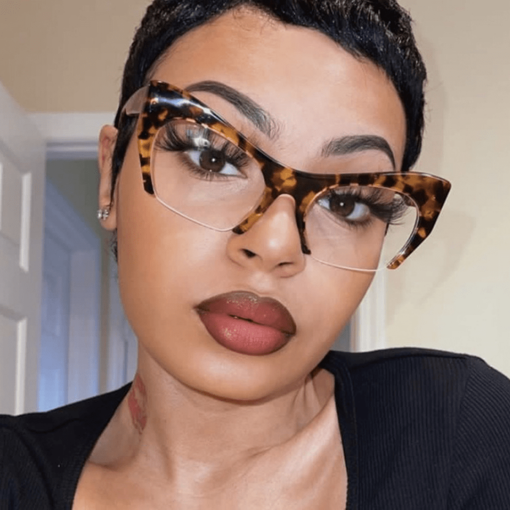 Y2K Cat Eye Anti Light Glasses Leopard Spectacles Frame