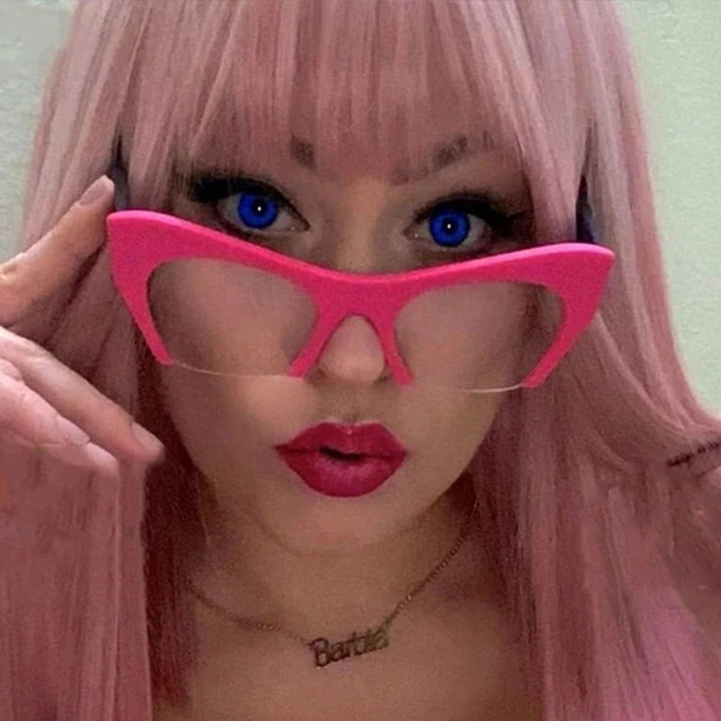 Y2K Cat Eye Anti Light Glasses Leopard Spectacles Frame