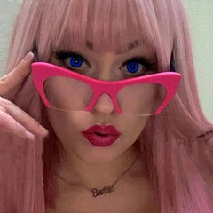Y2K Cat Eye Anti Light Glasses Leopard Spectacles Frame