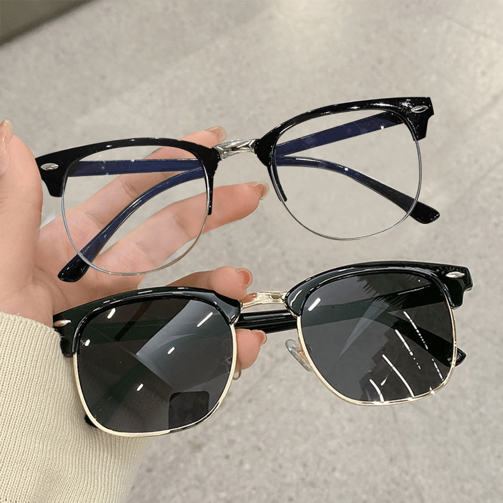 Metal Sunglasses Anti Light Rivet Decor Glasses UV400