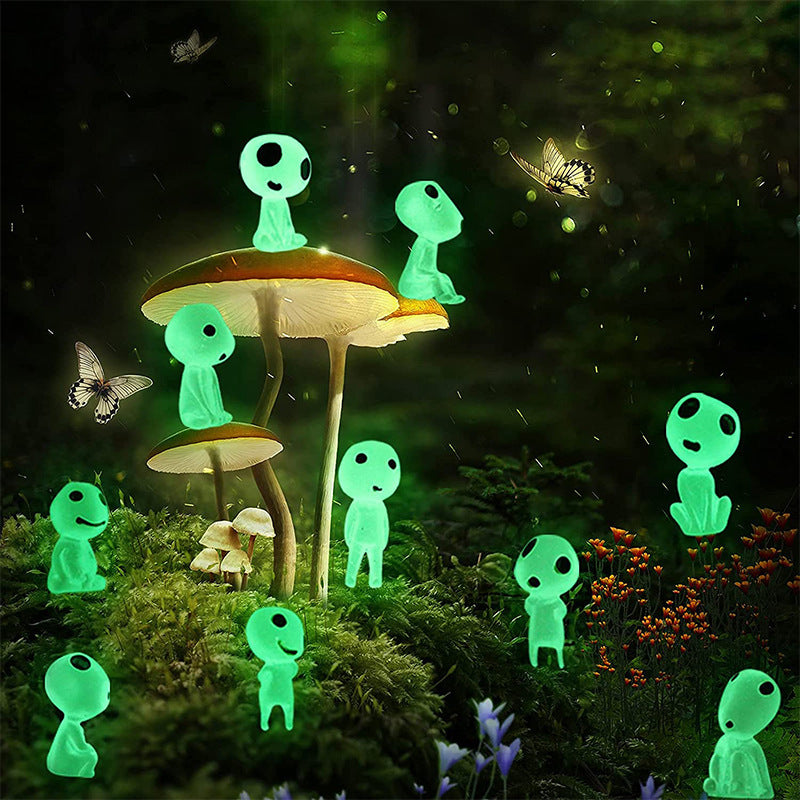 10pcs Luminous Tree Spirits Micro Landscape Figure Ornament