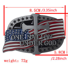 Alloy Flag Cross Letter Belt Buckle Western Cowboy Novelty Buckle