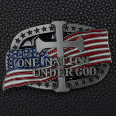 Alloy Flag Cross Letter Belt Buckle Western Cowboy Novelty Buckle