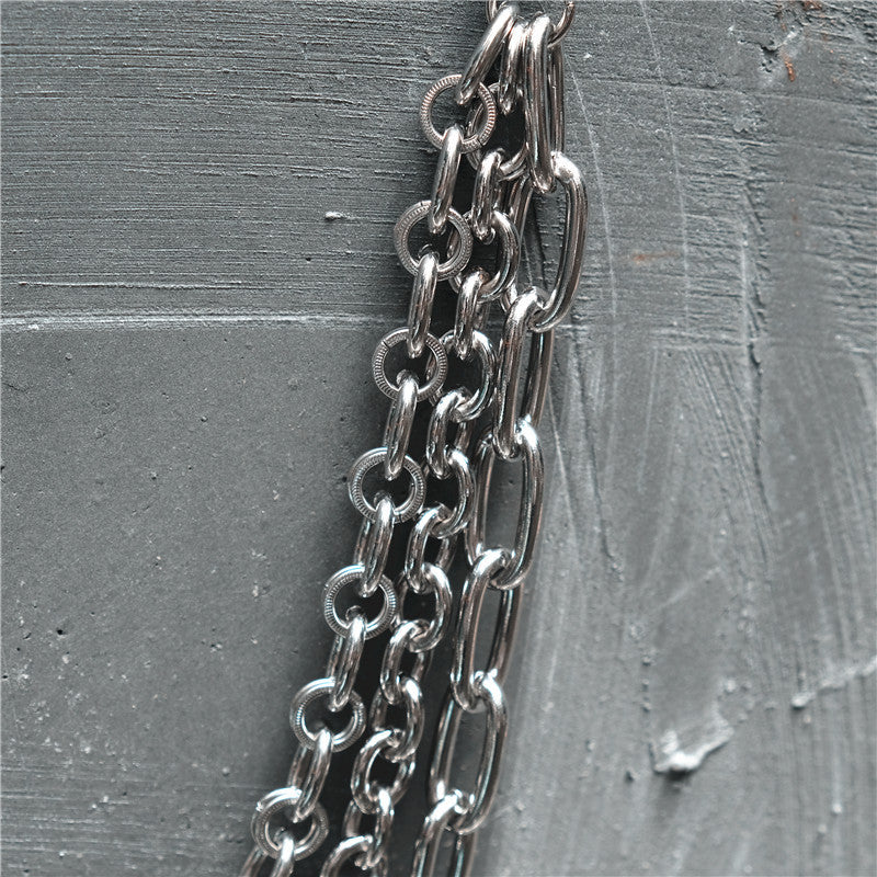 3 Layer Stainless Steel Men's Hip Hop Punk Pant Chain Keyring