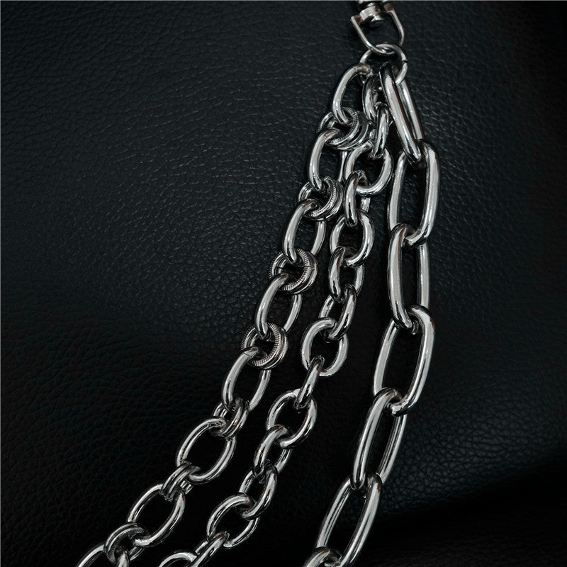 3 Layer Stainless Steel Men's Hip Hop Punk Pant Chain Keyring