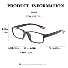 Square Anti Reading Glasses 1.0-4.0 for Women Men with Case