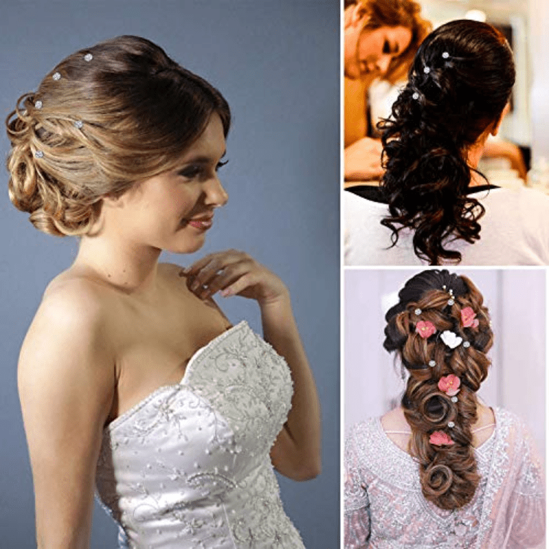 12pcs Rhinestone Spiral Hair Clip for Wedding Bridal Prom Party