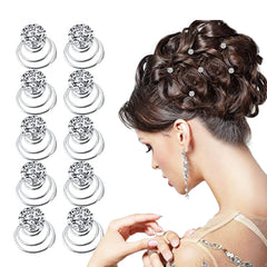 12pcs Rhinestone Spiral Hair Clip for Wedding Bridal Prom Party