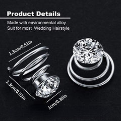 12pcs Rhinestone Spiral Hair Clip for Wedding Bridal Prom Party