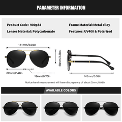 RoyalHot Men's Polarized Oval Sunglasses Business Eyewear