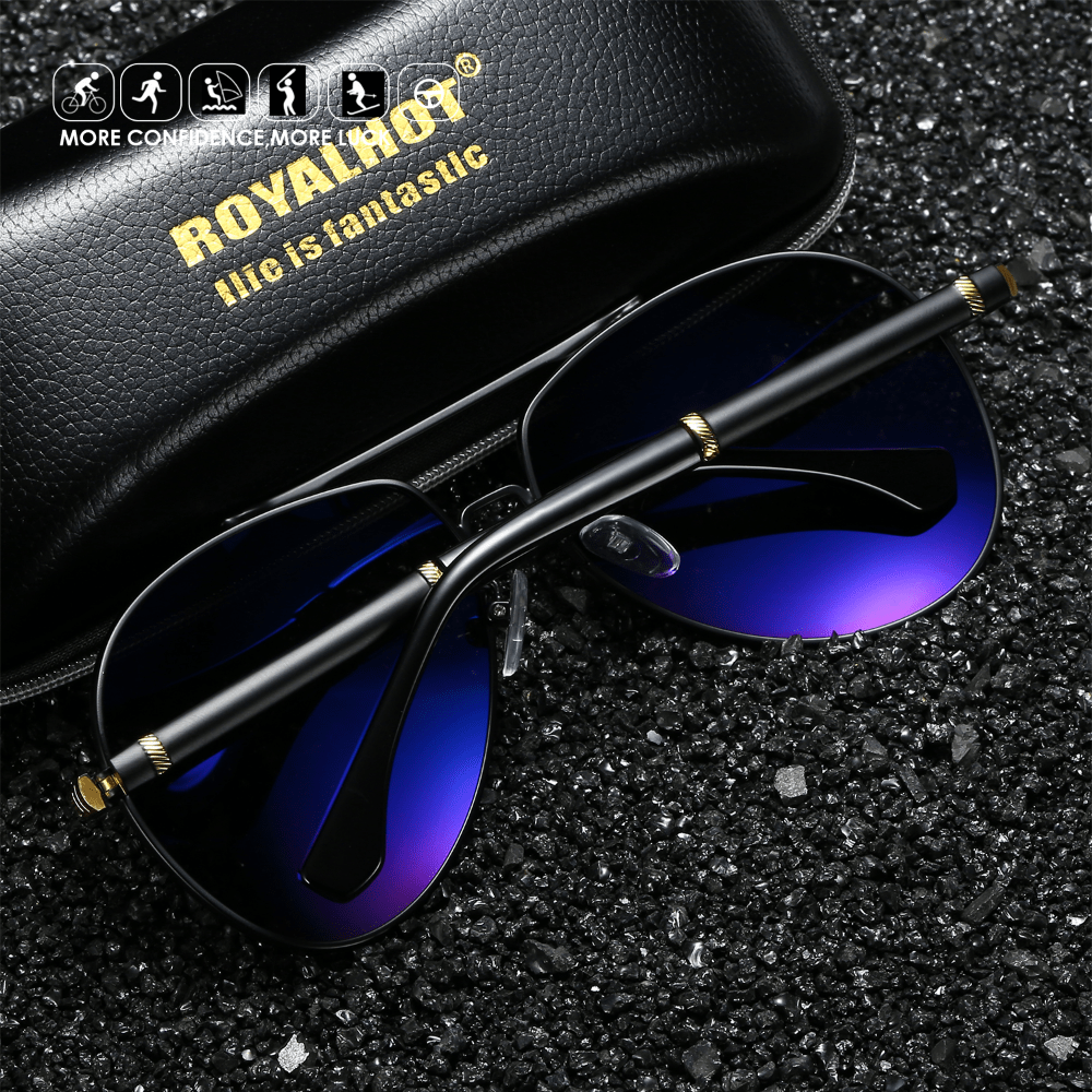 RoyalHot Men's Polarized Oval Sunglasses Business Eyewear