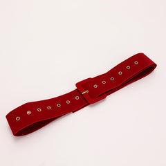 Classic Square Pin Buckle Velvet Belt for Women