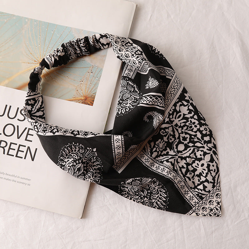 Floral Pattern Headband Bandana Print Hair Scarf Hair Accessories