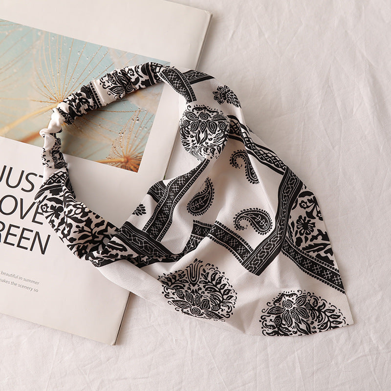 Floral Pattern Headband Bandana Print Hair Scarf Hair Accessories
