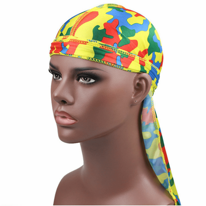 Camouflage Print Long Tail Pirate Hat for Men