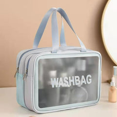 Frosted Texture Wet Dry Cosmetic Bag with Zipper