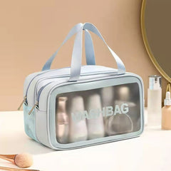 Frosted Texture Wet Dry Cosmetic Bag with Zipper