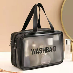 Frosted Texture Wet Dry Cosmetic Bag with Zipper
