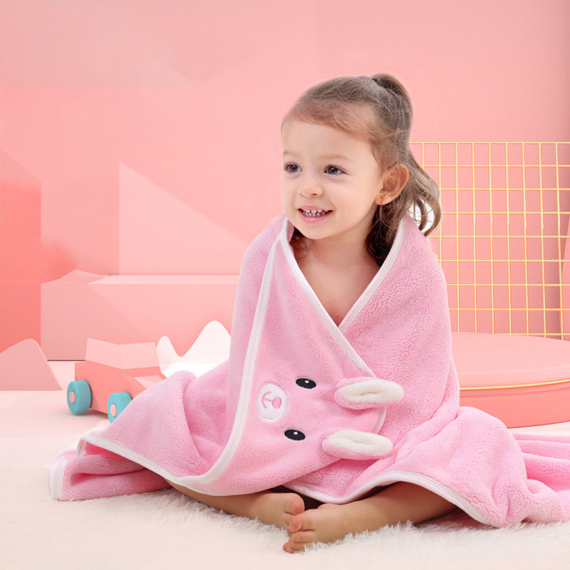 Baby Hooded Bath Towel Coral Fleece Newborn Blanket